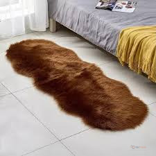 Faux Fur Plush Floor Mat 60×180cm – Soft Bedside Runner Mat for Bedroom, Living Room & Home Décor