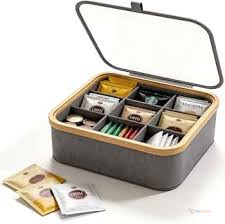 Wooden Tea Bag Holder – Stylish Tea Bag Storage Organizer for Kitchen, Tea Station, Office & Home