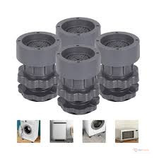 4Pcs Heavy Duty Adjustable Height Washing Machine Anti-Vibration Pads – Non-Slip Shock Absorbing Feet for Washing Machines, Fridges & Furniture