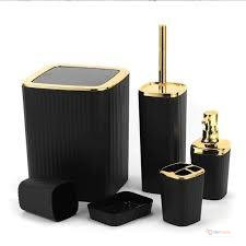 Bathroom Accessories Set with Gold Ring – Elegant Bathroom Décor and Organisation Set | OrderMania Kenya