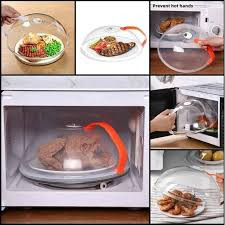 Microwave Food Cover With Steam Vent Detachable Handle Splatter Guard