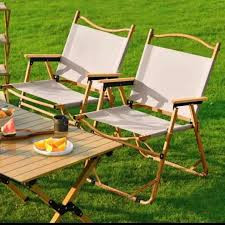 Portable Foldable Kermit Camping Chair – Premium Low Outdoor Leisure Chair with Wood-Grain Aluminum Alloy Frame, Oxford Canvas & Solid Wood Armrests