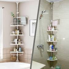 Telescopic Multi-Corner Shelf 4-Tier – Adjustable Corner Storage Rack for Bathroom, Kitchen & Home