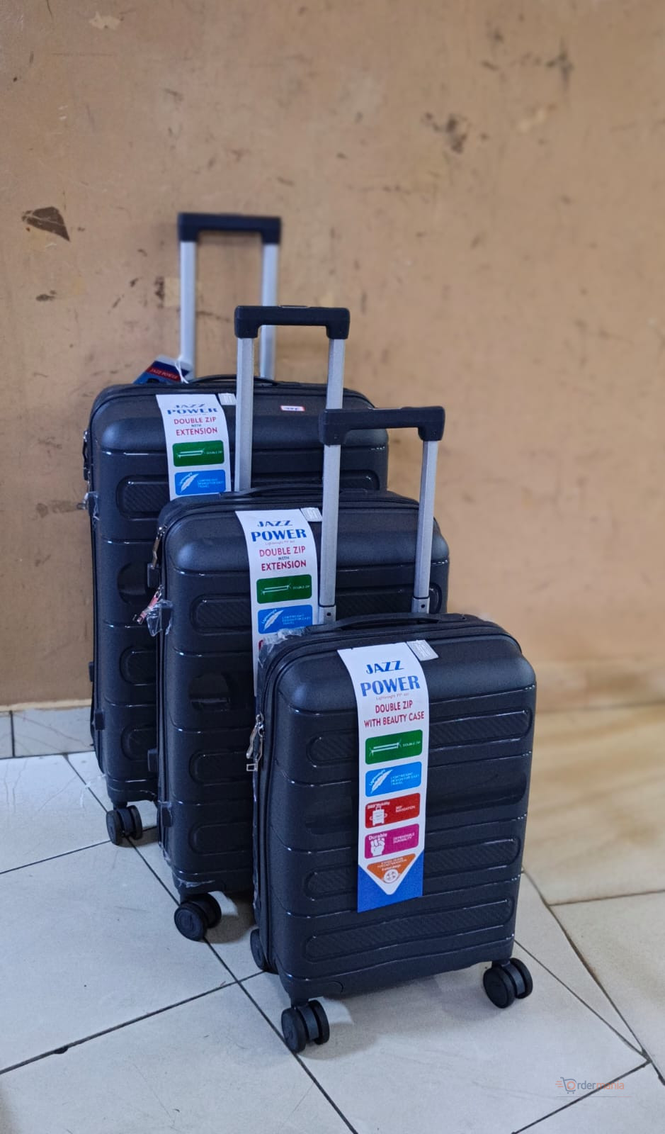 Unbreakable rubber suitcase  Pp 3-in-1 suitcase set