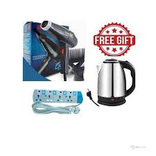 GEK Super 3000 Professional Hair Dryer + FREE Kettle + 4-Way Extension