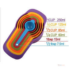 6PCS Measuring Cup & Spoon Set Stackable Multicolor Kitchen Baking Tools