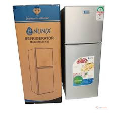 Nunix 138L Double Door Refrigerator Silver – Energy Saving Fridge