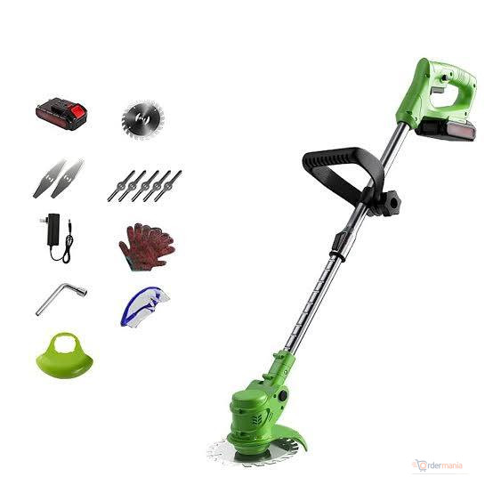 Cordless Electric Grass Trimmer & Brush Cutter – Lithium Battery Powered Grass Cutting Machine