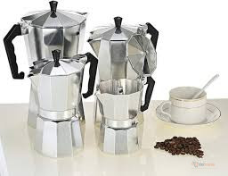 Italian Stovetop Espresso Coffee Maker – Steel Moka Pot for Brewing Espresso-Style Coffee at Home & Office