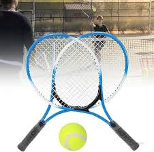 Junior Tennis Racket Set for Kids – Lightweight 2-Player Starter Pack with 2 Blue Rackets, Training Ball & Ergonomic Cushion Grip