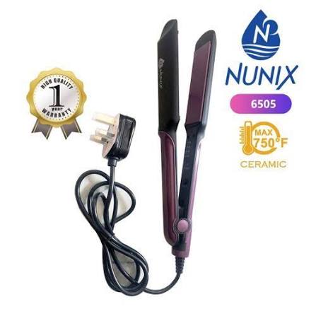 Nunix Professional Flat Iron Hair Straightener – Ceramic Tourmaline Plates, 4 Heat Settings 160–220°C for Home & Salon Use