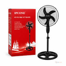 Ipcone HT-FS1602 16-Inch Standing Fan – Adjustable Pedestal Fan for Home and Office