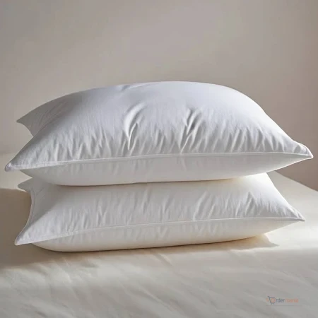 2Pcs Fibre Filled Bed Pillows – Pair of Soft Sleeping Pillows for Bedroom, Home, Guest Room & Everyday Use