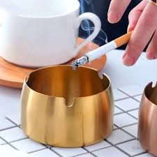 Stainless Steel Cylinder Ashtray – Modern Cigarette Ashtray for Home, Office, Balcony & Outdoor Use