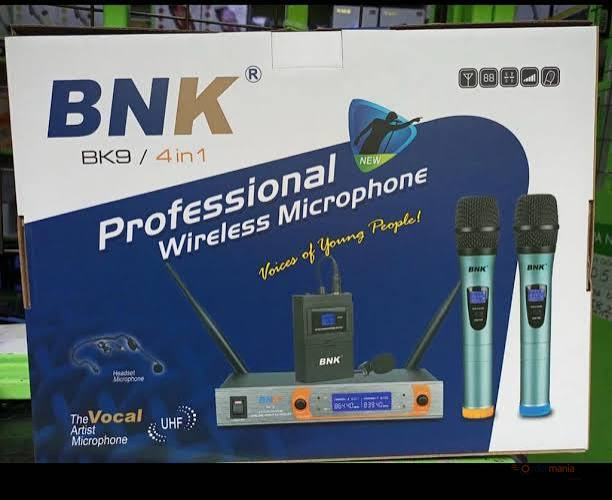 BNK BK9 4-in-1 Professional Wireless Microphone – Wireless Microphone System for Singing, Events & Presentations