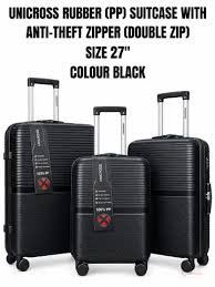 AZZ Power 27-Inch Travel Suitcase – PP Rubber Fiber Luggage with Double Anti-Theft Zipper & Extension