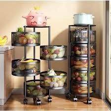 5-Tier Metallic Vegetable & Kitchen Rack – Multi-Level Storage Organizer for Kitchen & Home