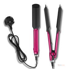 Professional Flat Iron Hair Straightener – 4-Level LED Temperature Adjustment, Pink/Black