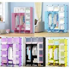 Portable 3-Column Plastic Wardrobe – Spacious Clothes Storage Organizer for Bedroom & Home