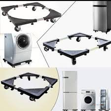 Adjustable Fridge Base with Wheels – Mobile Refrigerator, Washing Machine & Appliance Stand for Easy Moving and Cleaning