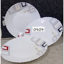 10.5" Round Dinner Plate 0404 | Elegant White Decorative Tableware Plate