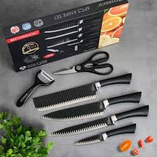 6Pcs Non-Stick Corrugated Kitchen Knife Set – Multi-Purpose Kitchen Cutting Knives for Food Preparation