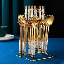 Heavy Marble 24-Piece Cutlery Set – Premium Tableware Set
