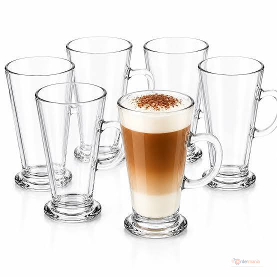 Irish Coffee Mugs / Latte Glasses 6pcs – Coffee & Tea Serving Set