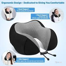 Memory Foam Neck Travel Pillow with Storage Bag – Comfortable Support for Travel, Flights & Long Journeys