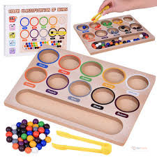 Beads Colour Classification Board – Educational Sorting and Colour Recognition Toy for Kids