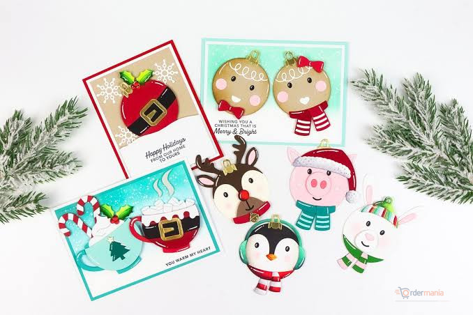 10 Pcs Christmas Cup Cards – Random Designs Festive Disposable Cup Decorations for Christmas Parties & Events