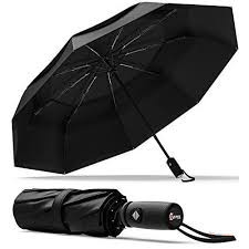 Portable Pocket Umbrella Black Blue Compact Large Coverage Travel Umbrella
