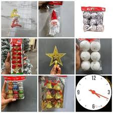 Christmas Decoration Set – Deer, Father Christmas, Star, Balls, Drums, Bells, Bows & Cones Festive Décor Package