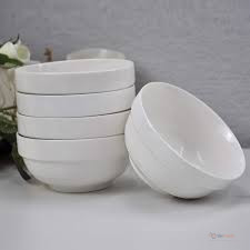 Ceramic Stackable Bowl White Plain 5″ – Compact Kitchen & Serving Bowl