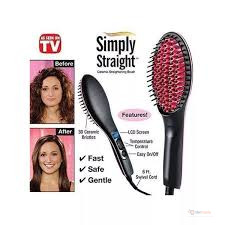 Hot Comb Blowdry Hair Straightener Brush – Electric Hair Blow Dryer, Black