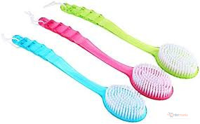 Double Sided Long Handle Bath/Shower Body Brush – Body Scrubber & Bathing Brush for Back, Body & Everyday Personal Care