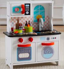 Kids' Wooden Play Kitchen Set – Pretend Play Kitchen Toy for Boys & Girls, Imaginative Role Play