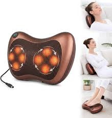 Electronic Infrared Shiatsu Heating Massage Pillow – Car & Home Neck, Back & Body Massage Cushion