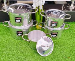 5-Piece Heavy-Duty Stainless Steel Cookware Set with Lids