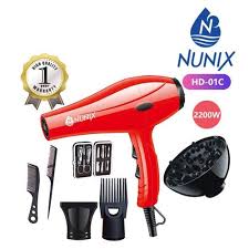 Nunix HD-03 Professional Hair Blow Dryer 2200W – 2 Speed & 4 Heat Settings with Cold Air for Home & Salon Use