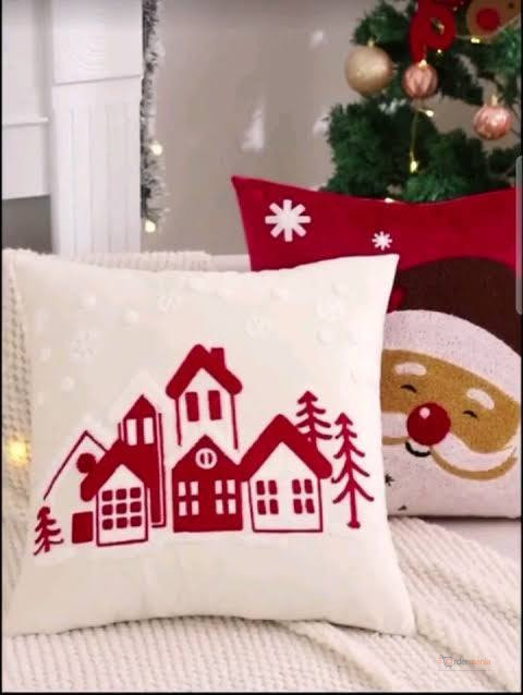 Christmas Embroidered Cushion Cover 30×50cm – Premium Festive Sofa & Bed Décor