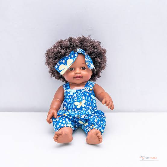 Realistic Baby Doll with Curly Afro Hair – Cute African Baby Doll for Imaginative Play & Gifting