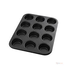 Non-Stick Cupcake Baking Tin with 12 Holes – Muffin & Cupcake Baking Tray for Home Baking, Cakes & Desserts