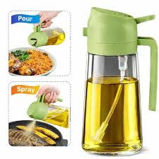 500ml Glass Oil Dispenser Bottle Auto-Flip Oil Spray Multifunction