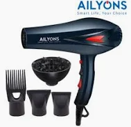 AILYONS U1 Professional Hair Blow Dryer 2400W – 3 Heat & Speed Settings with Diffuser and 4 Beauty Accessories