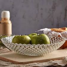 Glass Fruit Bowl Centerpiece – Decorative Fruit Serving Bowl for Dining Table, Kitchen Counter & Home Décor
