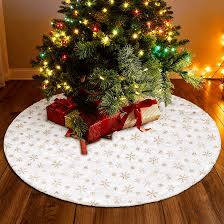 90cm Christmas Tree Skirt with Gold Prints – Festive Christmas Tree Base Decoration