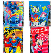 Cartoon Themed Kids Towels 70×140cm – Fun Children’s Bath Towel for Home, School, Swimming & Travel