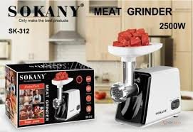 Sokany Electric Stainless Steel Meat Grinder & Mincer – Kitchen Meat Mincing Machine for Home Food Preparation
