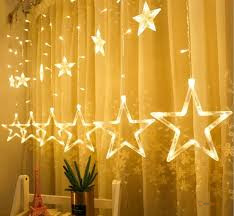 Star Curtain Light 1×3M – Warm White Christmas & Festive Decoration Lights
